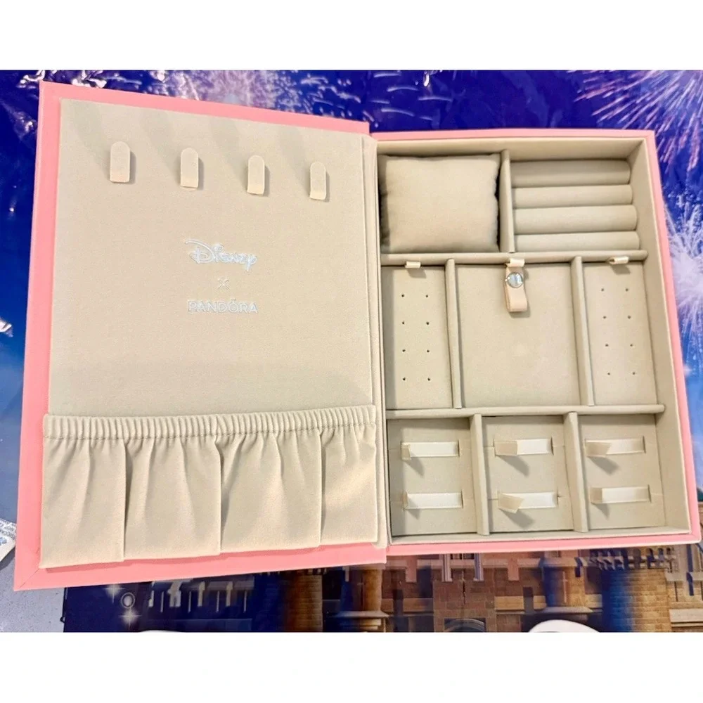 2026 Disney Parks Pandora Princess Collection Storybook Pink Jewelry Box Book